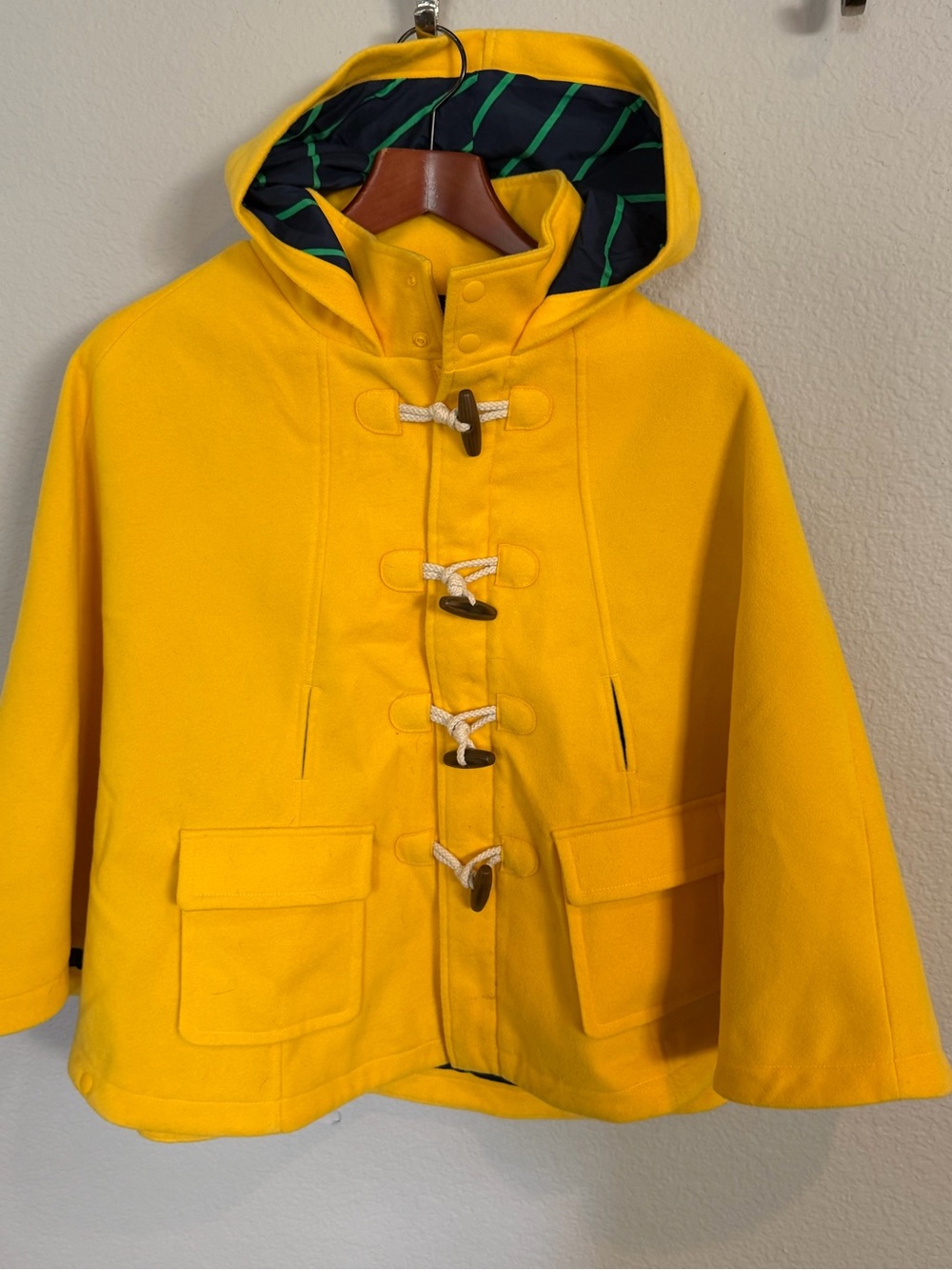 Rowing Blazers Yellow Hooded Kids Toggle Cape Coat Rowing Blazer Target size 14